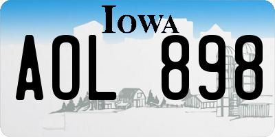IA license plate AOL898