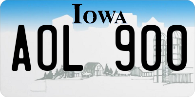 IA license plate AOL900