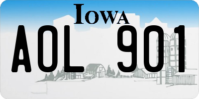 IA license plate AOL901