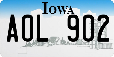 IA license plate AOL902