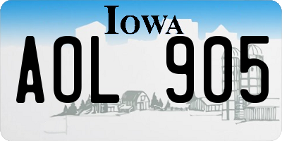 IA license plate AOL905