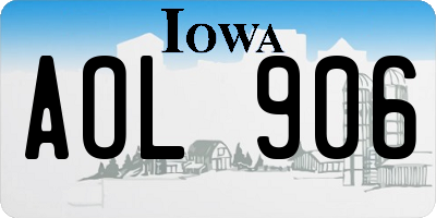 IA license plate AOL906