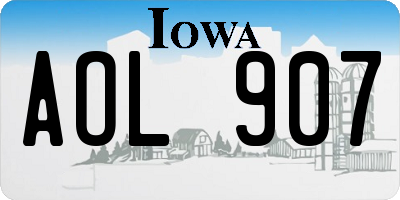 IA license plate AOL907