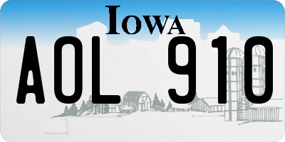 IA license plate AOL910