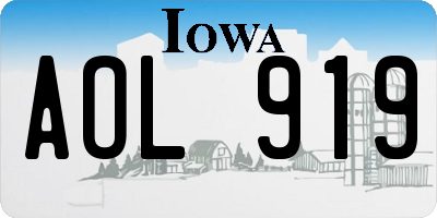 IA license plate AOL919