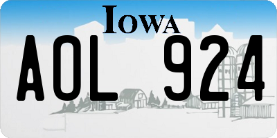 IA license plate AOL924