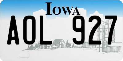 IA license plate AOL927