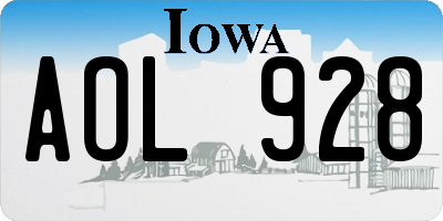 IA license plate AOL928