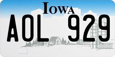 IA license plate AOL929