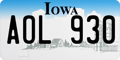 IA license plate AOL930