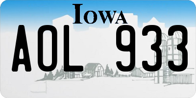 IA license plate AOL933