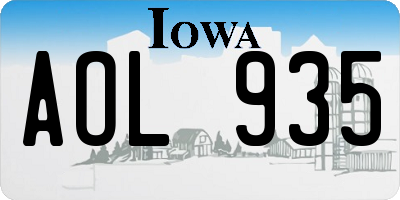 IA license plate AOL935