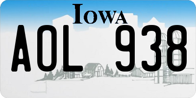 IA license plate AOL938