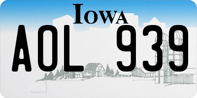 IA license plate AOL939