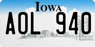 IA license plate AOL940