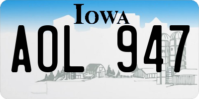 IA license plate AOL947