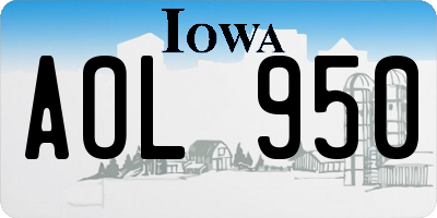 IA license plate AOL950