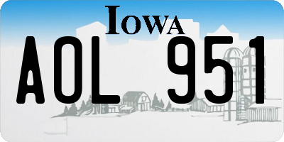 IA license plate AOL951