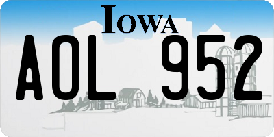 IA license plate AOL952