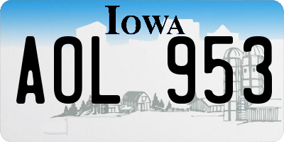 IA license plate AOL953