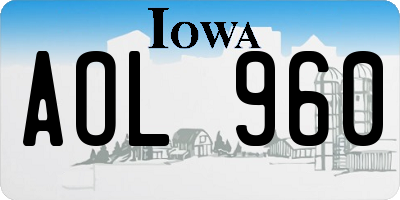 IA license plate AOL960