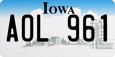 IA license plate AOL961