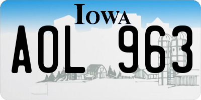 IA license plate AOL963