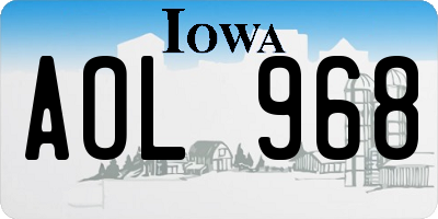 IA license plate AOL968
