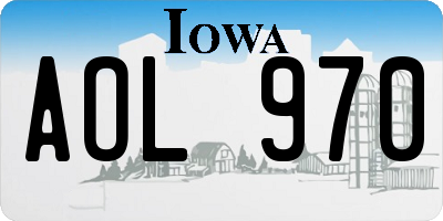 IA license plate AOL970