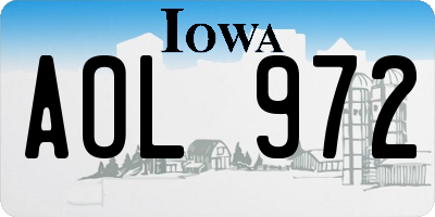 IA license plate AOL972