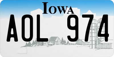IA license plate AOL974