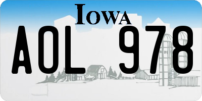IA license plate AOL978