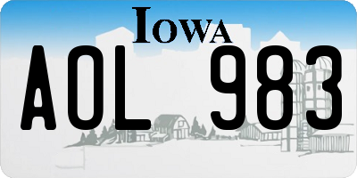 IA license plate AOL983