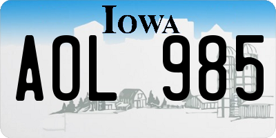 IA license plate AOL985