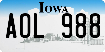 IA license plate AOL988