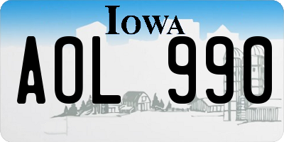 IA license plate AOL990