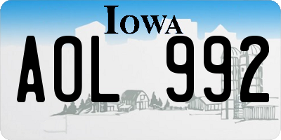 IA license plate AOL992
