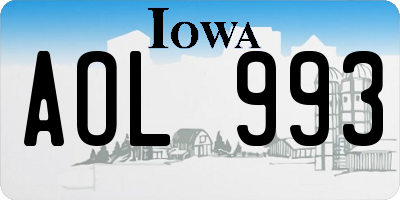 IA license plate AOL993