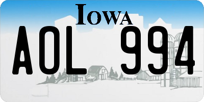 IA license plate AOL994