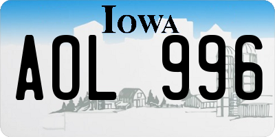 IA license plate AOL996