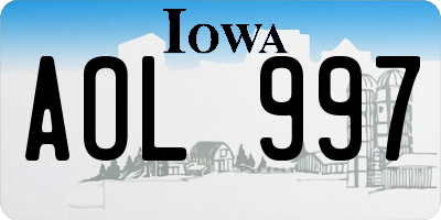 IA license plate AOL997