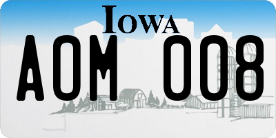 IA license plate AOM008