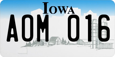 IA license plate AOM016
