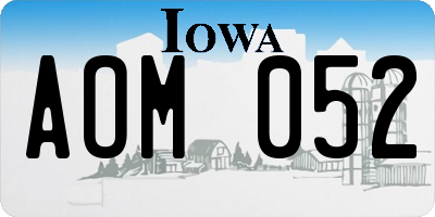 IA license plate AOM052