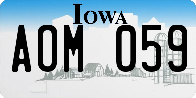 IA license plate AOM059