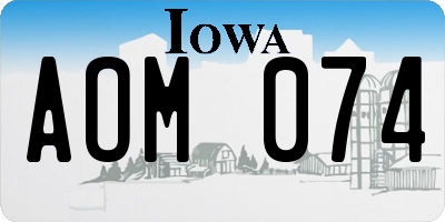 IA license plate AOM074