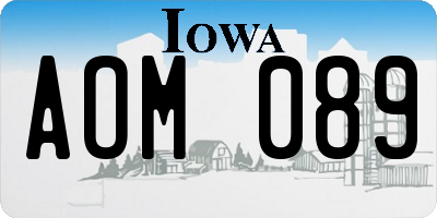 IA license plate AOM089
