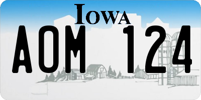IA license plate AOM124