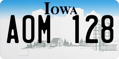IA license plate AOM128