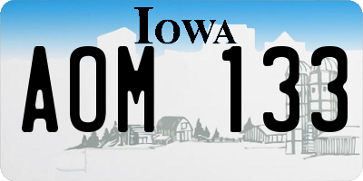 IA license plate AOM133